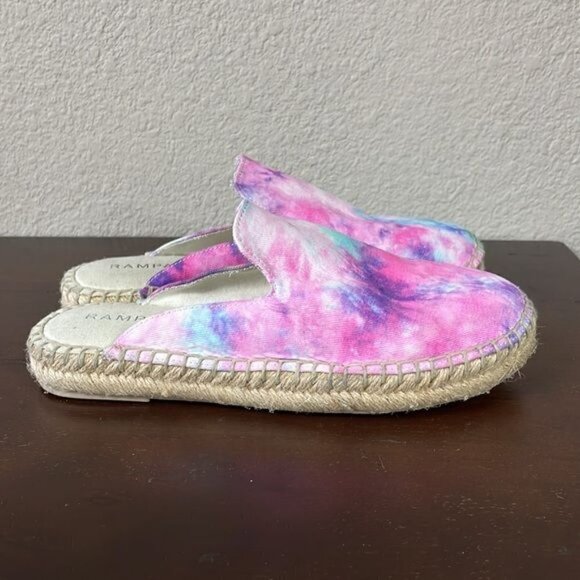 Rampage Bianca Womens Slip On Tie Dye Mules Spring Slides Espadrille Sz 5.5 - Picture 5 of 11